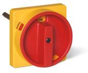 Ръкохватка жълто/червена I-0 панелен монтаж за пакетни прекъсвачи Y2 COMMAND Scame /до изчерпване/