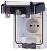 Контакт френски стандарт 2P+Е 16A IP66 серия Domoplus панелен монтаж 84х106мм Scame