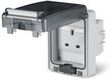 Контакт British стандарт 2P+Е 13А IP66 серия Domoplus панелен монтаж 84х106мм Scame