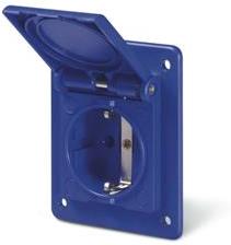 Контакт шуко 2P+Е 16A IP54 серия Domo версия за заряд на ЕЛЕКТРОМОБИЛ панелен монтаж 70х87мм Scame