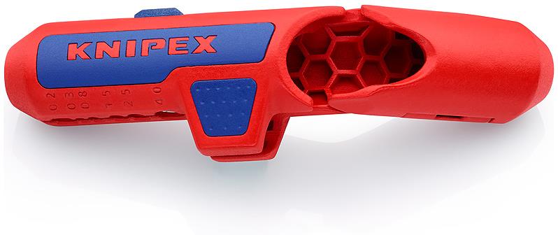 Универсален инструмент за заголване на кабели ErgoStrip, дясна ръкохватка 135мм, с фиксатор, Knipex