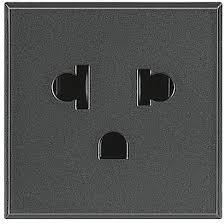 Контакт АМЕРИКАНСКИ стандарт 2P+E 2 мод. 16A 250V цвят Антрацит Axolute Bticino