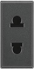 Контакт ЕВРО АМЕРИКАНСКИ стандарт 2P 1 мод. 16A цвят Антрацит Axolute Bticino