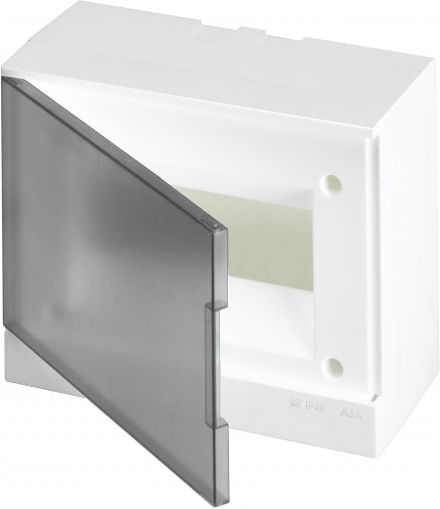 Табло за открит монтаж 8мод. Basic E с прозрачна врата и Н и РЕ клеми ABB /до изчерпване/