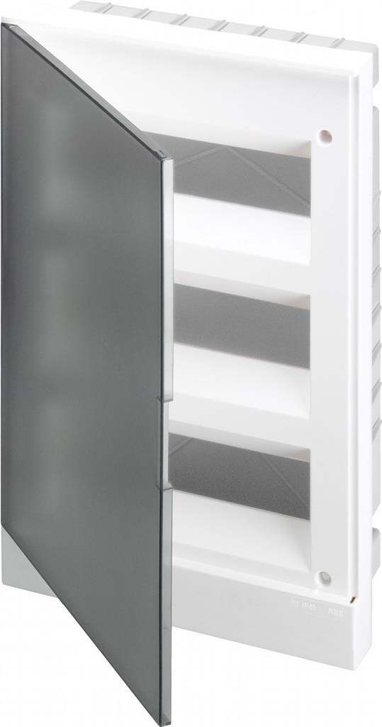 Табло за скрит монтаж 3x12мод. Basic E с прозрачна врата и Н и РЕ клеми ABB /до изчерпване/