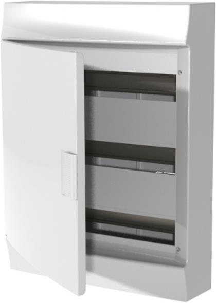 Табло за открит монтаж 3x18мод. Mistral41W с бяла НЕ прозрачна врата и Н и РЕ клеми ABB