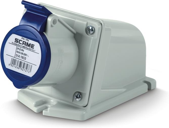 Промишлен контакт 2P+Е 16A IP44 серия XENIA Scame