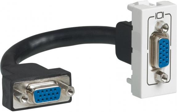 Розетка HD15-VGA 1 мод. с кабел 15см цвят бял Mosaic Legrand