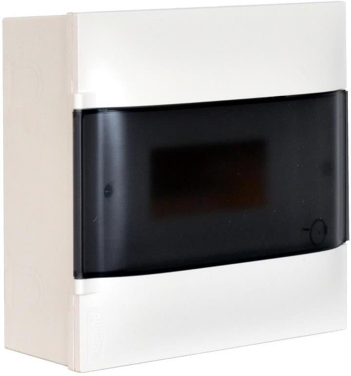 Табло за ОТКРИТ монтаж 8 мод. Practibox S с прозрачна врата и Н и РЕ клеми Legrand