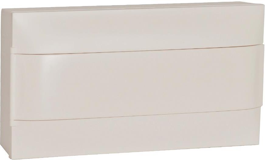 Табло за ОТКРИТ монтаж 18 мод. Practibox S с бяла плътна врата и Н и РЕ клеми Legrand