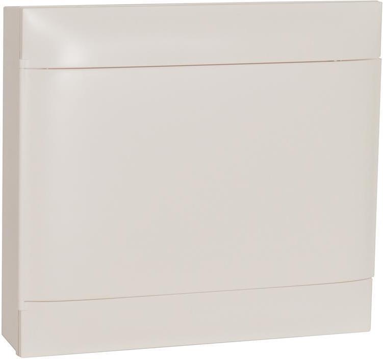 Табло за ОТКРИТ монтаж 2х18 мод. Practibox S с бяла плътна врата и Н и РЕ клеми Legrand