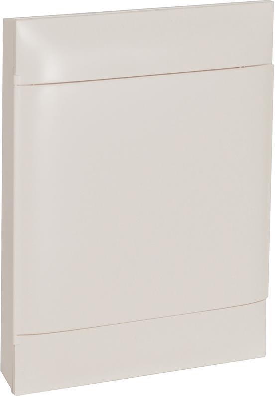 Табло за ОТКРИТ монтаж 2х12 мод. Practibox S с бяла плътна врата и Н и РЕ клеми Legrand