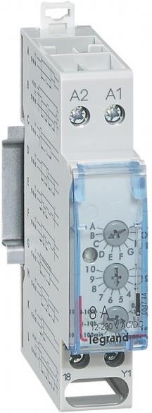 Реле за време, мултифункционално, 8x 0.1s-100h, 1c/o 8А, 12...230Vac 1 модул Legrand