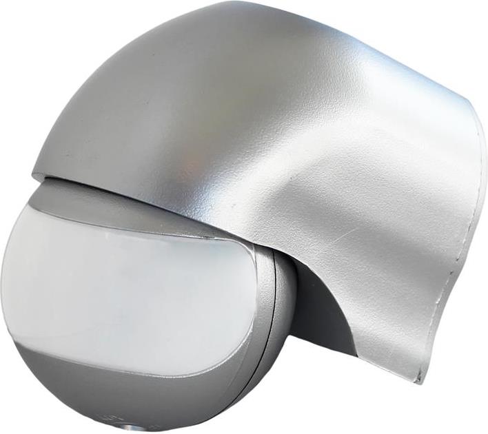 Датчик за движение PIR, за открит монтаж на стена, 180°, обхват 12m @ h=2.3m, IP44, цвят Сив Commel /до изчерпване/