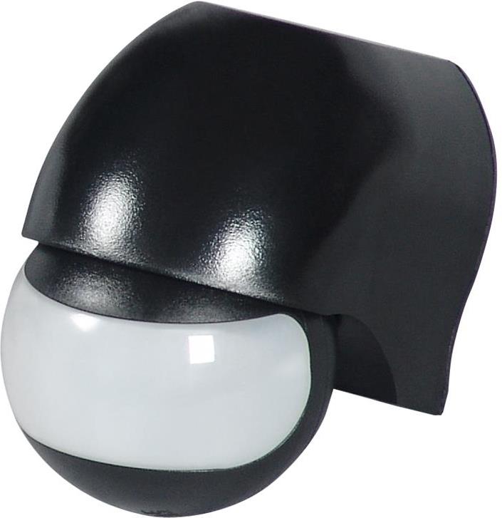 Датчик за движение PIR, за открит монтаж на стена, 180°, обхват 12m @ h=2.3m, IP44, цвят Черен Commel