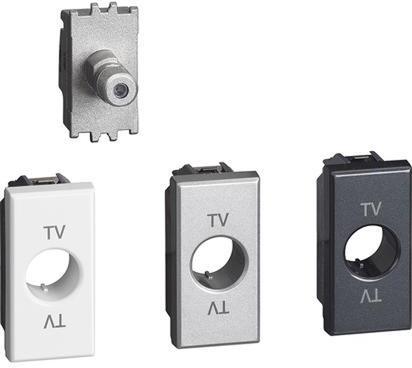Розетка TV тип F конектор с панел цвят Бял /Алуминий /Антрацит 1 мод. Axolute Bticino