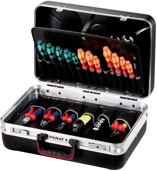 Куфар SILVER Style, 27 джоба за инструменти, станд. закл., X-ABS антиплъзгащ м-л Ш46хВ31хД18 см PARAT