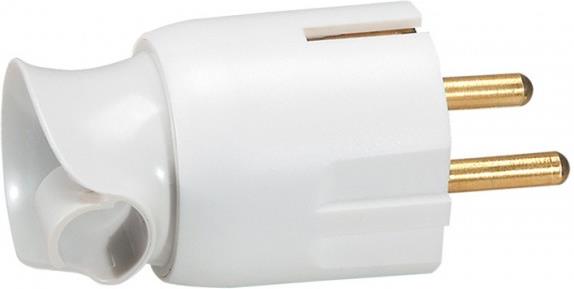 Щепсел бял Шуко/Фр.стандарт 2P+Т 360° изход на кабела 16A Legrand