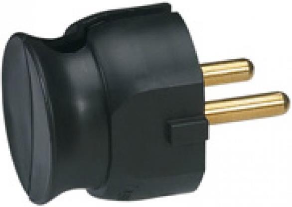 Щепсел черен плосък без заземяване Slim 16A /15бр/ Legrand