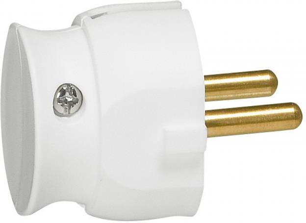 Щепсел бял плосък без заземяване Slim 16A /15бр/ Legrand