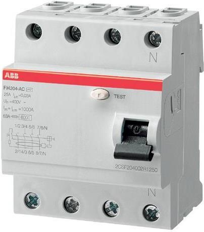 ДТЗ 4P 40A 300mА серия FH204 тип AC ABB
