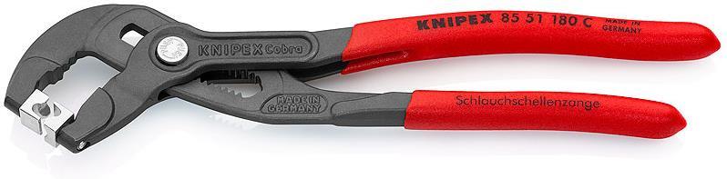 Клещи раздвижени за скоби, червена ръкохватка 180мм, Knipex