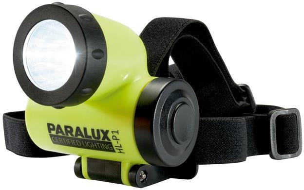 Фенер челник 3W IP68 Ex 120lm 150 метра лъч PARALUX® HL-P1 жълт 2хААА поликарбонат PARAT