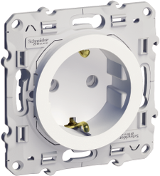 Контакт шуко 16A с автоматични клеми и детска защита цвят Бял Odace SE /до изчерпване/