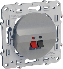 Розетка за тонколони единична цвят Алуминий Odace SE /до изчерпване/