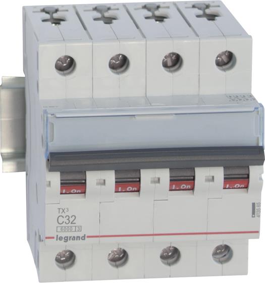 Автоматичен прекъсвач TX3 4P 25A крива С 6kA Legrand