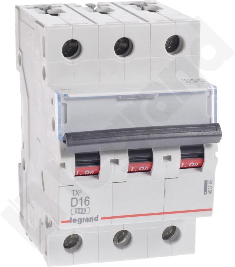 Автоматичен прекъсвач TX3 3P 40A крива D 6kA Legrand