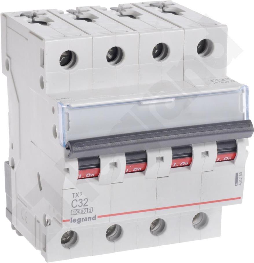 Автоматичен прекъсвач TX3 4P 32A крива С 10kA Legrand