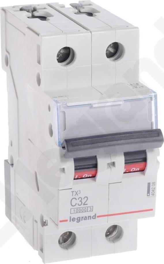Автоматичен прекъсвач TX3 2P 32A крива С 10kA Legrand