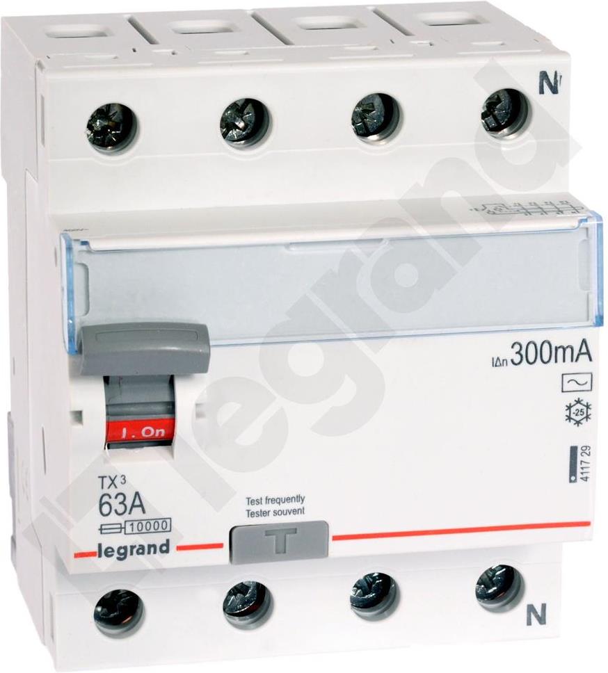 ДТЗ 4P 63A 300mА серия TX3 ID тип AC Legrand