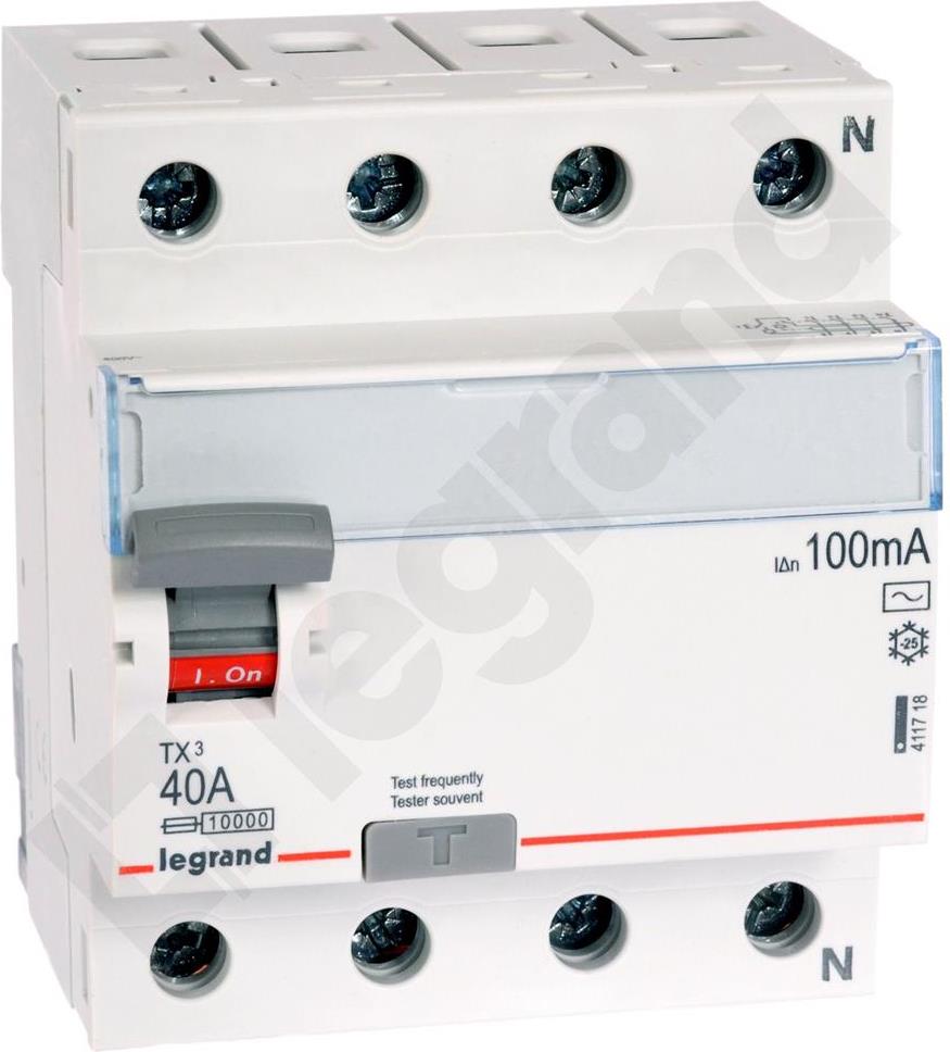 ДТЗ 4P 40A 100mА серия TX3 ID тип AC Legrand