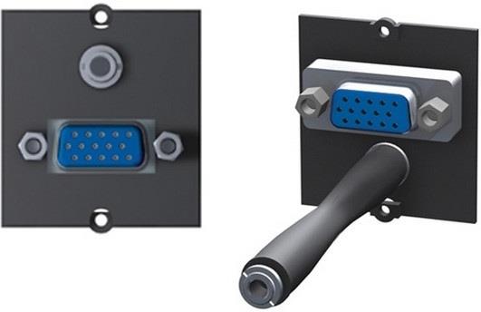 Модул CM с 1х VGA + 3.5мм жак, цвят Черен, Bachmann