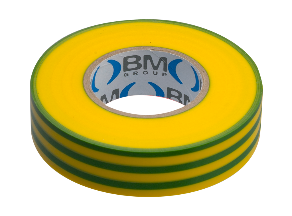 Изолационна лента цвят ЖЪЛТО/ЗЕЛЕНА ESB 0.15мм х 19мм, дължина 25м BM