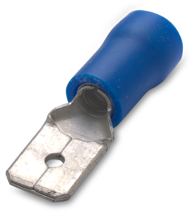 Автоконектор изолиран мъжки1.5- 2.5мм2/6.3х0.8мм 100бр пакет BM