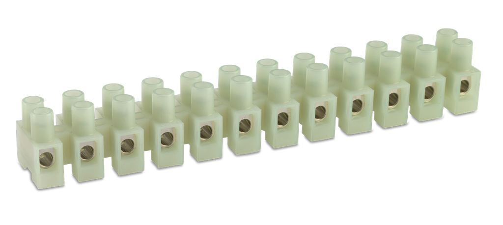 Лустер клема 10мм2 бяла  /125' работна темп.,250V/ и самогасене, Polyamid (PA 6.6), BM