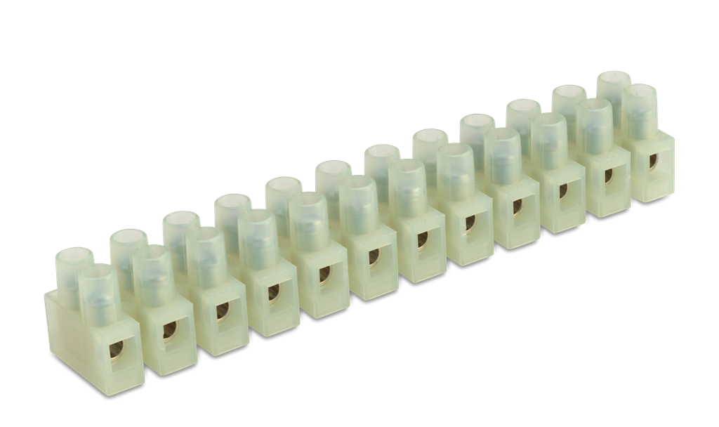 Лустер клема 2,5мм2 бяла  /125' работна темп.,250V/ и самогасене, Polyamid (PA 6.6), BM