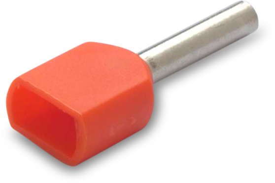 Кабелен накрайник изолиран за два проводника 2х0.50мм² х8мм /200 бр. пакет/ BM