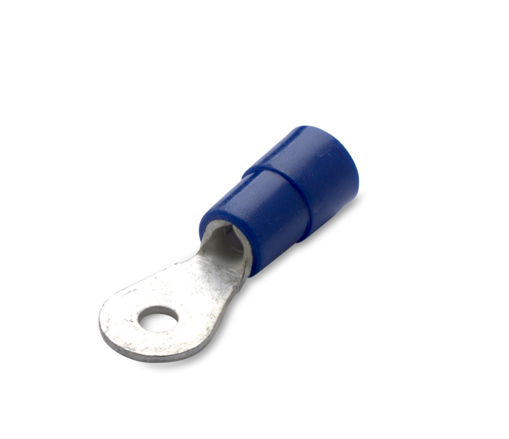 Изолирана кабелна обувка тип ринг 1.5-2.5мм2 с диаметър на винта 3мм синя /100бр. пакет/ 300V BM