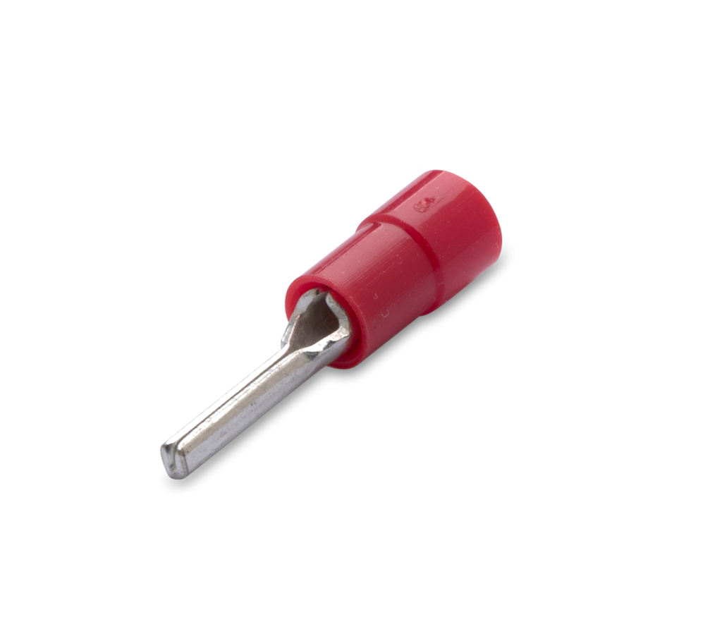 Изолирана кабелна обувка тип щифт 0,25-1,5мм2  червена /100бр. пакет/ 300V BM