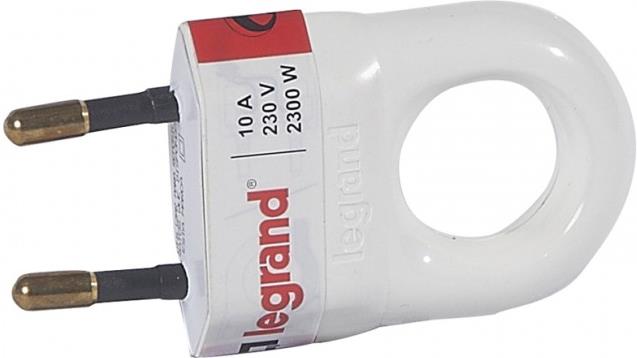 Щепсел бял 2P 10А 250V /30бр/ Legrand