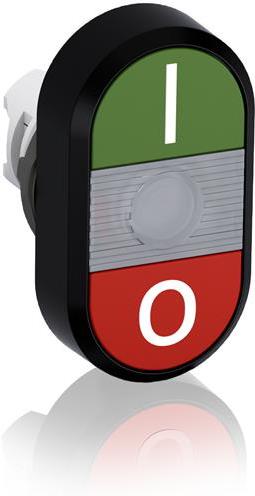 Бутон пуск/стоп (зелен I | червен 0) MPD2-11C с място за лампа и бяла леща Ø22mm Modular ABB