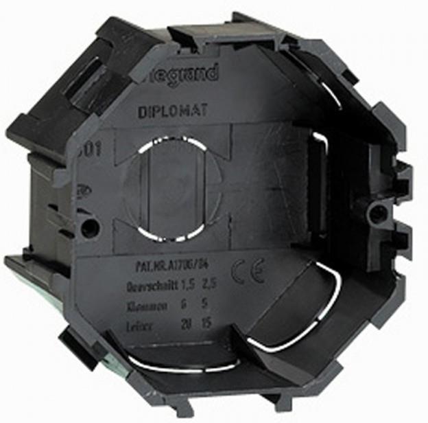 Конзолна кутия за тухлени стени черна дълб.40мм универсална без винтове Legrand