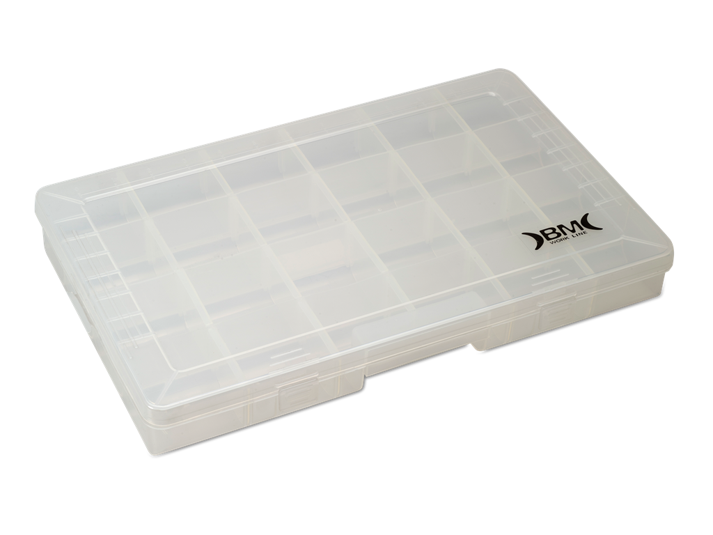 Празна кутия 382х234х48мм голяма прозрачна 24 отделения