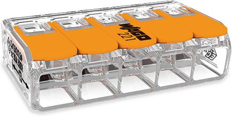 Бърза връзка отваряема 5х6мм2 (15бр.) за гъвкав/твърд проводник 41А 450V Wago
