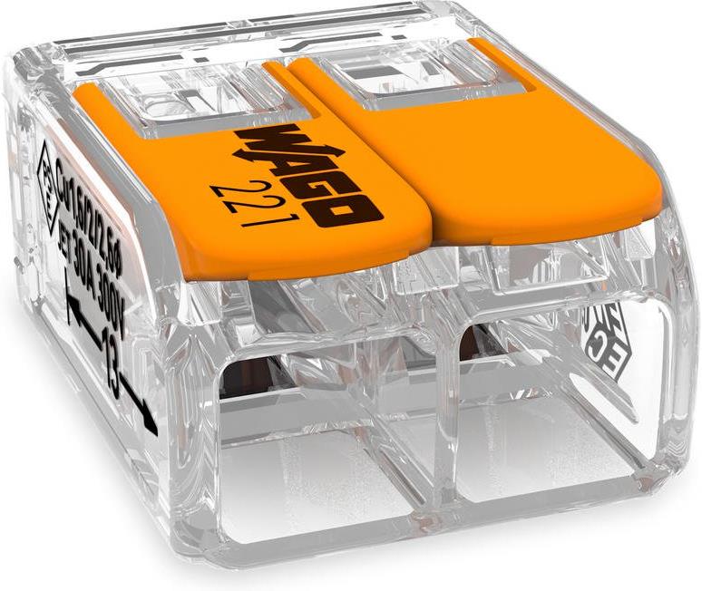 Бърза връзка отваряема 2х6мм2 (50бр.) за гъвкав/твърд проводник 41А 450V Wago