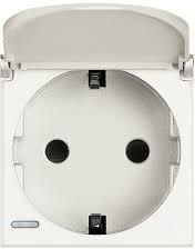 Контакт ШУКО с капаче 2P+E 2 мод. 16A цвят Бял Axolute Bticino